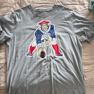 Nike Gray Tee with Vintage Patriots Graphic